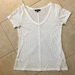 Express White sheer v-neck shirt